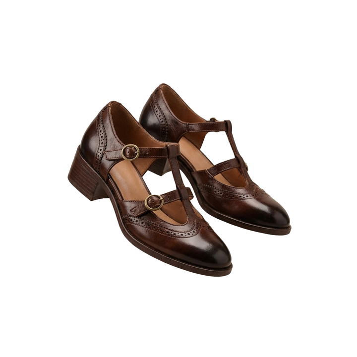 Lucinda | Mary Janes en cuir avec perforations