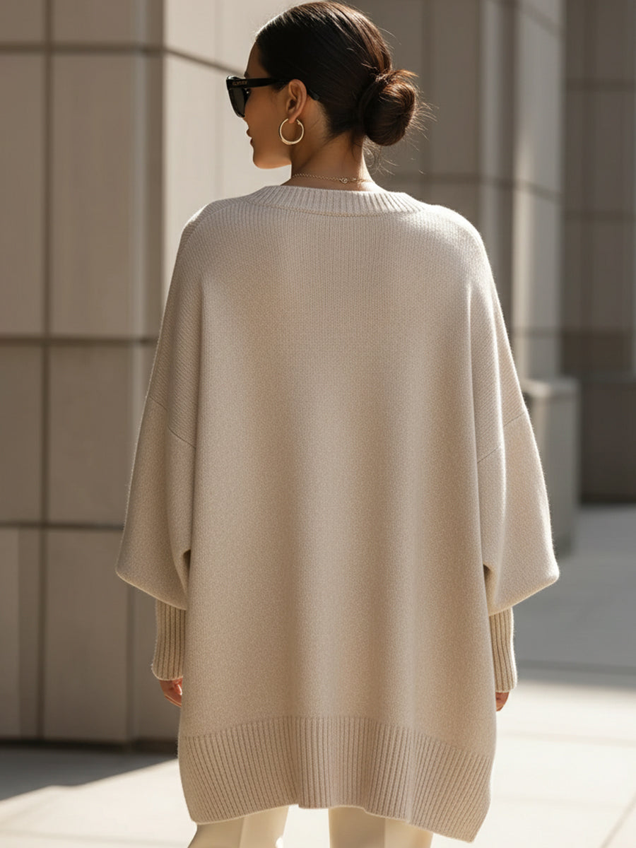Jennifer | Pull Drapé Oversize à Col Large