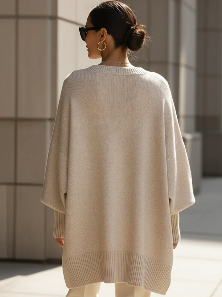 Jennifer | Pull Drapé Oversize à Col Large