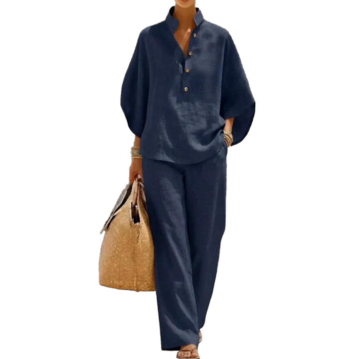 Maribel | Ensemble Top à Manches Chauve-Souris Détendu et Pantalon Large