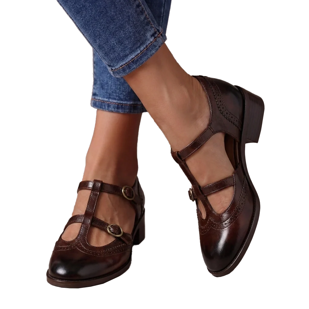 Lucinda | Mary Janes en cuir avec perforations