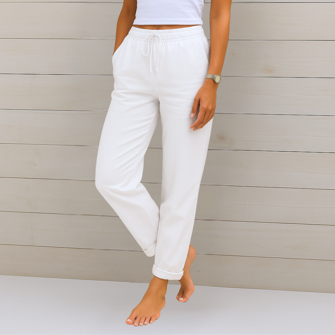 Maja - Pantalons Stretch en Lin Respirant Premium