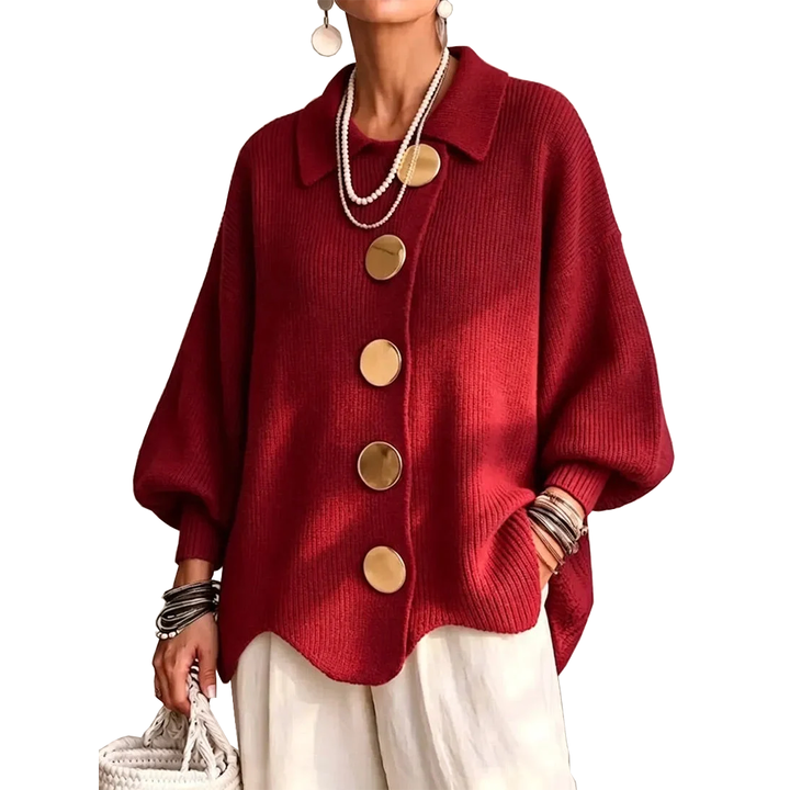 Annabel | Le Cardigan à Boutons Dorés