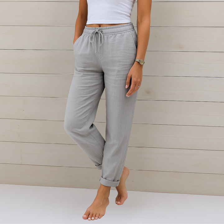 Susy - Pantalons Stretch en Lin Respirant Premium