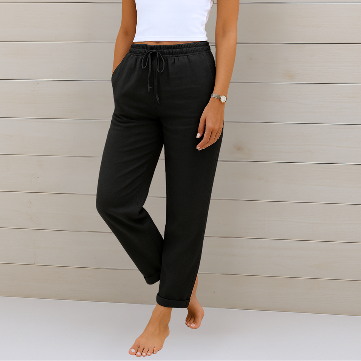 Maja - Pantalons Stretch en Lin Respirant Premium