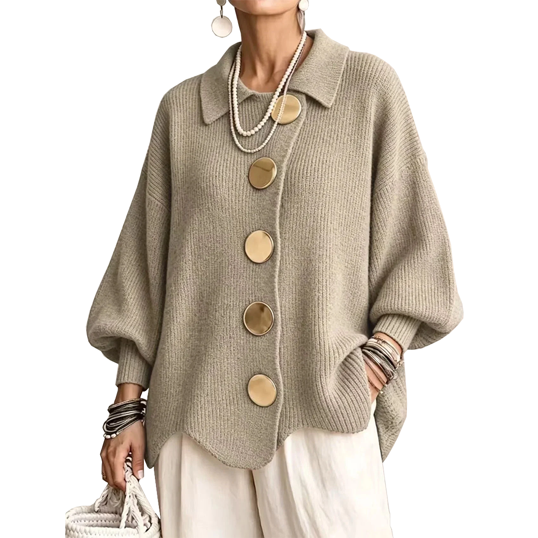 Annabel | Le Cardigan à Boutons Dorés