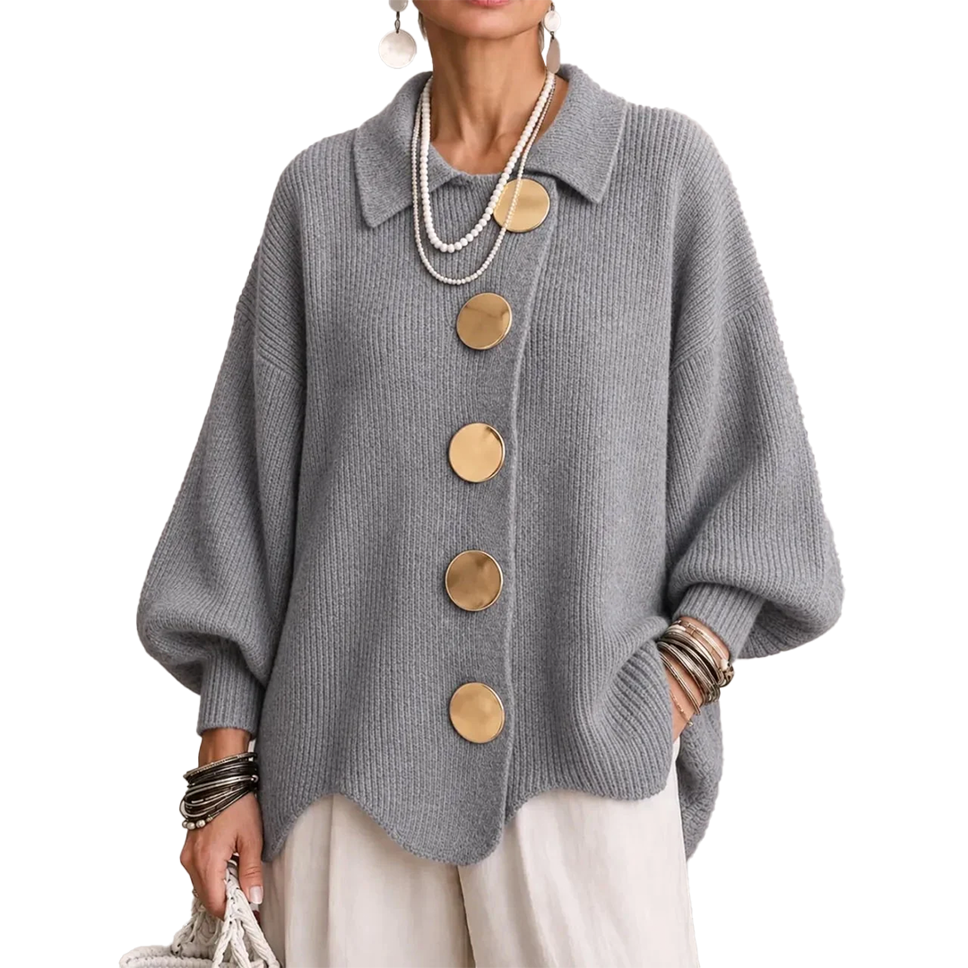 Annabel | Le Cardigan à Boutons Dorés