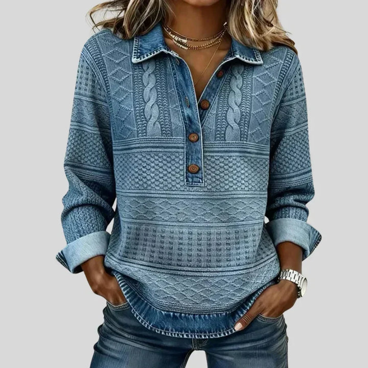Azalée - Pull Vintage en Maille à Col