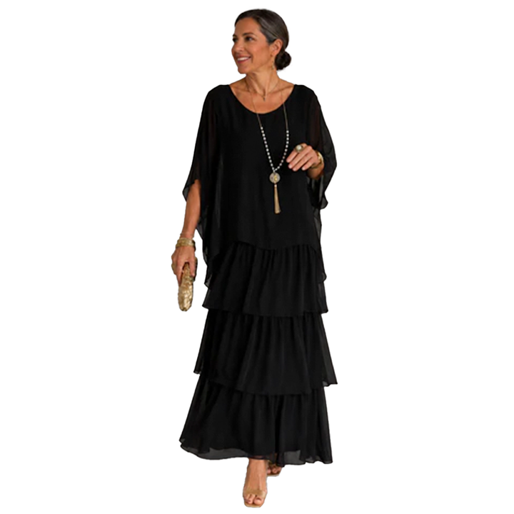 Vivienne – Robe Maxi en Chiffon Superposé