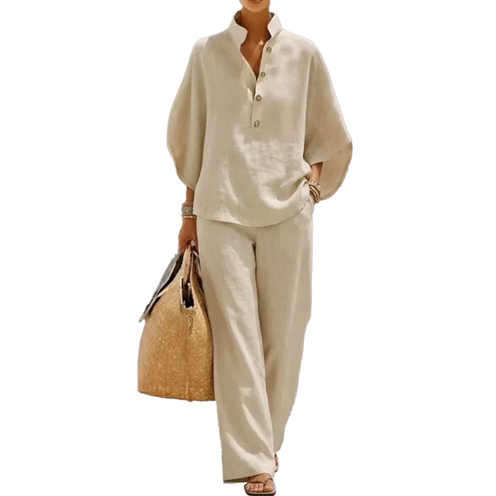 Maribel | Ensemble Top à Manches Chauve-Souris Détendu et Pantalon Large