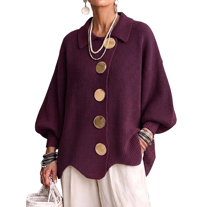 Annabel | Le Cardigan à Boutons Dorés