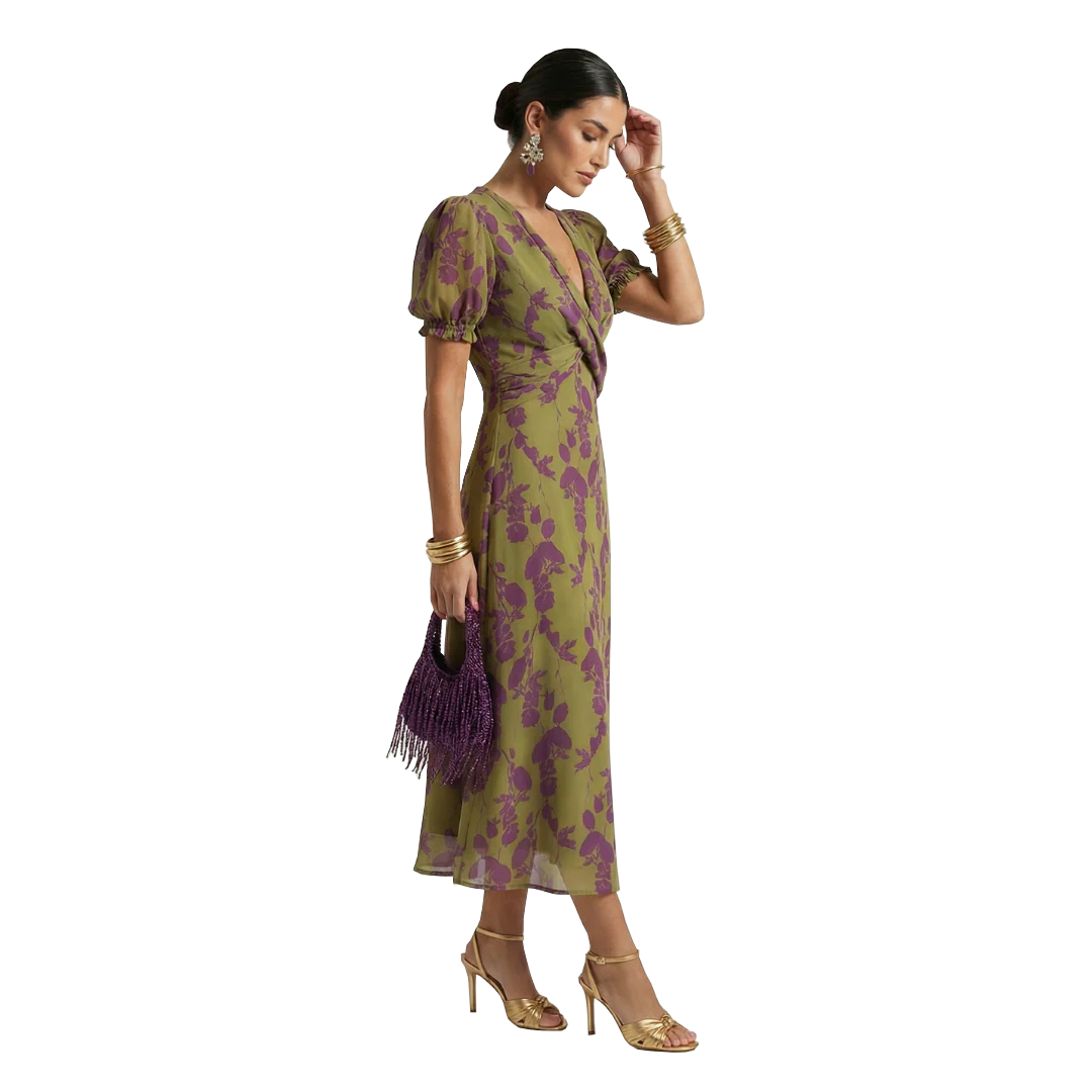 Virel | Robe Midi Florale Décontractée