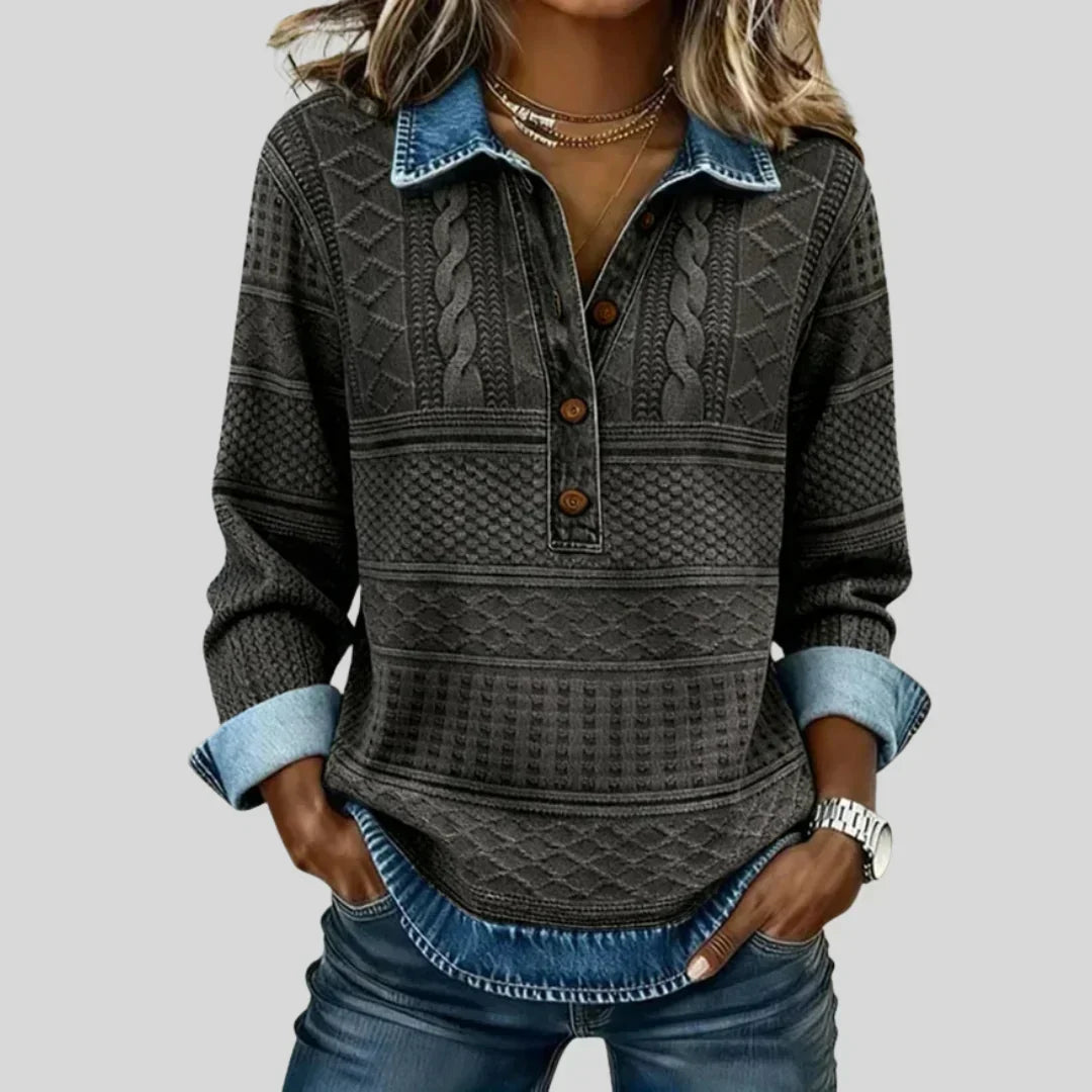 Azalée - Pull Vintage en Maille à Col