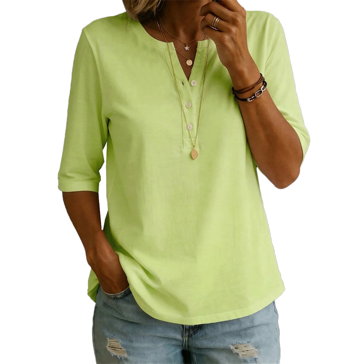 T-shirt Henley à Col Boutonné Confortable