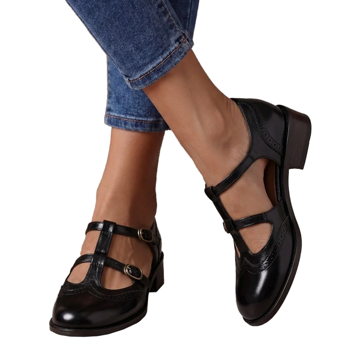 Lucinda | Mary Janes en cuir avec perforations