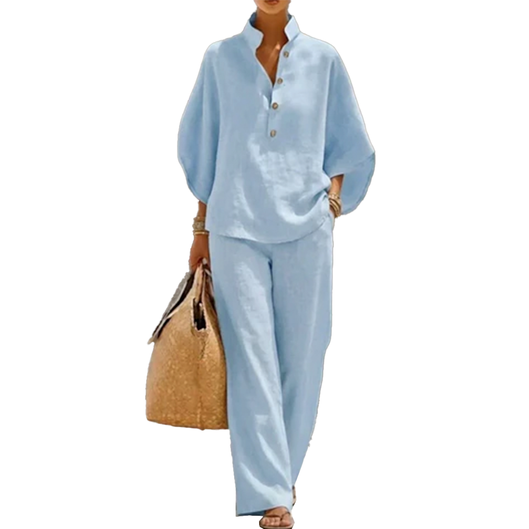 Maribel | Ensemble Top à Manches Chauve-Souris Détendu et Pantalon Large