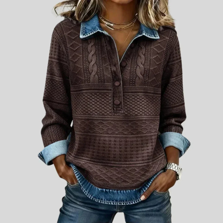 Azalée - Pull Vintage en Maille à Col