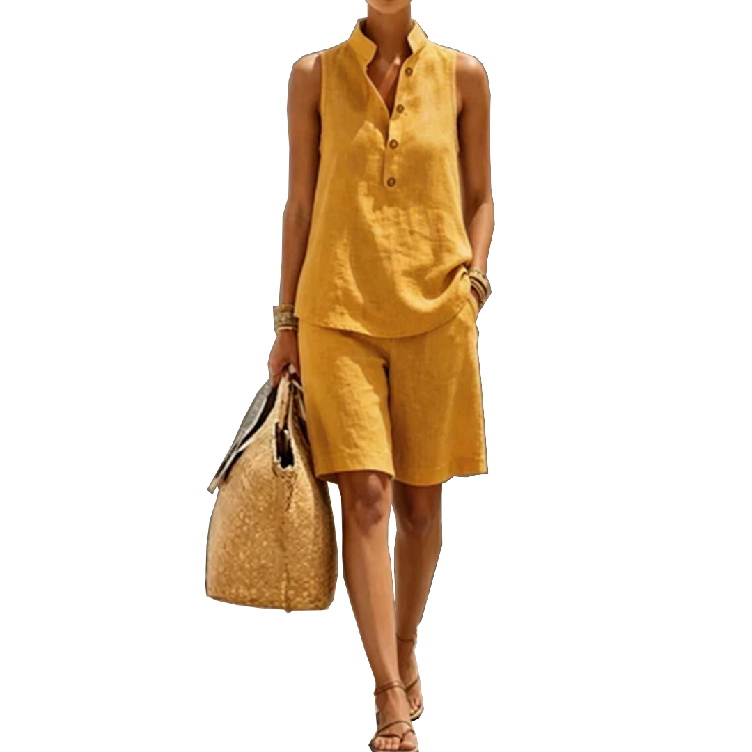 Mariel™ | Ensemble d'Élégance Décontractée en Coton pour l'Été