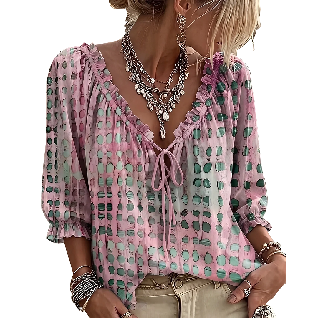 Candice - Blouse à Pois à la Mode