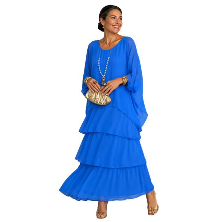 Vivienne – Robe Maxi en Chiffon Superposé
