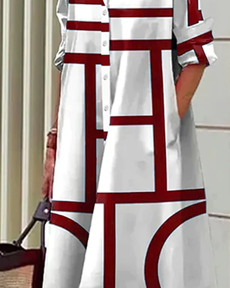 Camille - Robe Avec Poches Et Imprimé Géométrique
