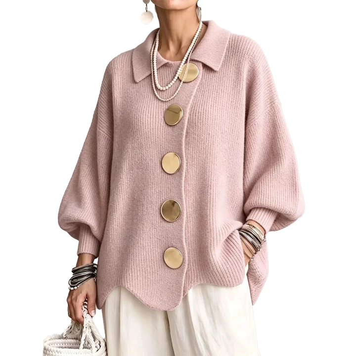 Annabel | Le Cardigan à Boutons Dorés