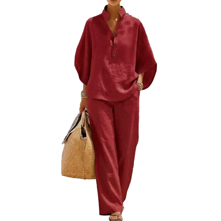 Maribel | Ensemble Top à Manches Chauve-Souris Détendu et Pantalon Large