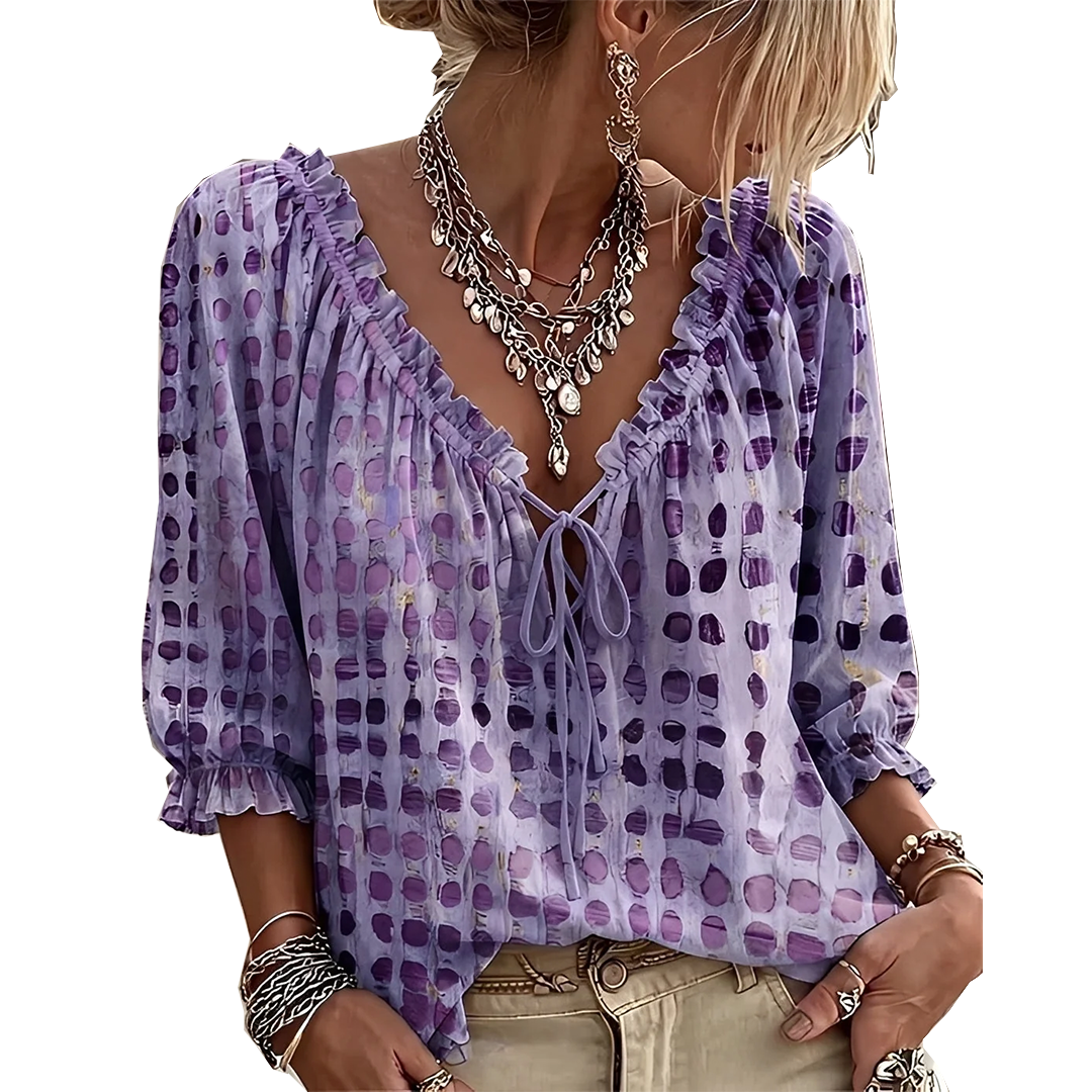 Candice - Blouse à Pois à la Mode