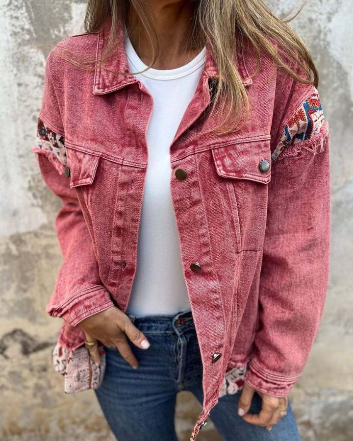 Yulia - Veste décontractée en patchwork denim