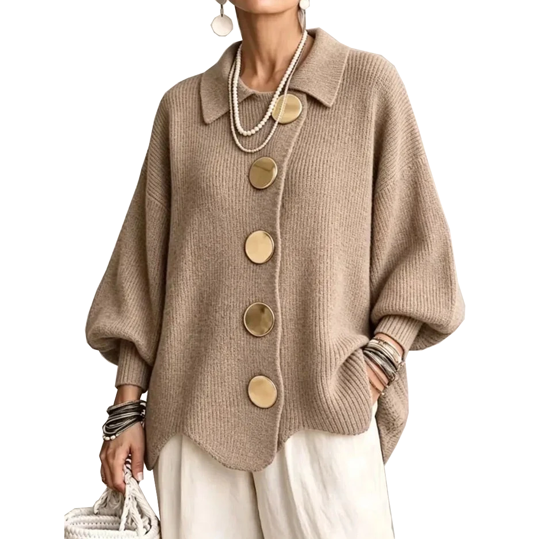 Annabel | Le Cardigan à Boutons Dorés