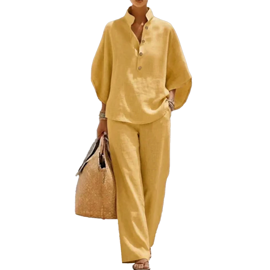 Maribel | Ensemble Top à Manches Chauve-Souris Détendu et Pantalon Large