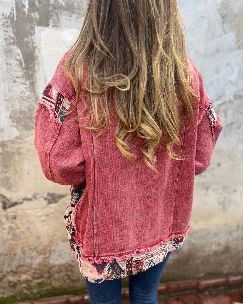 Yulia - Veste décontractée en patchwork denim
