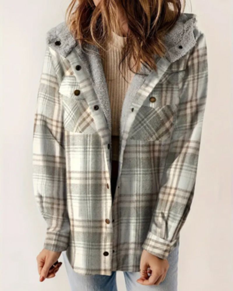 Nayla - Veste à carreaux avec doublure en Sherpa confortable
