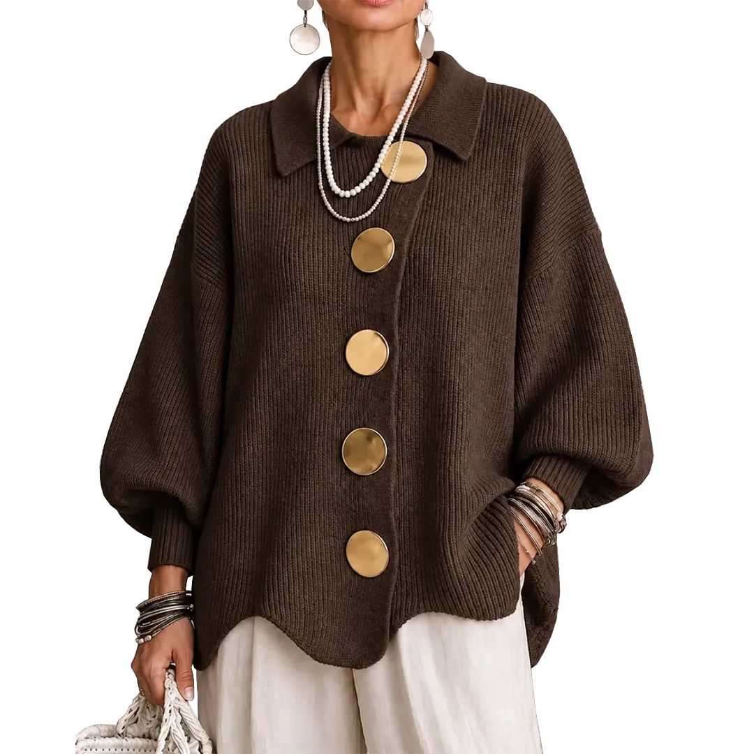 Annabel | Le Cardigan à Boutons Dorés