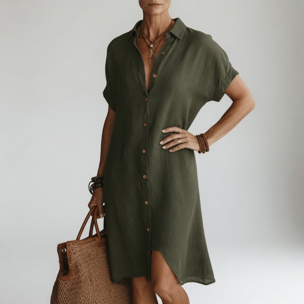 Geneviève - Robe Chemise Midi Premium