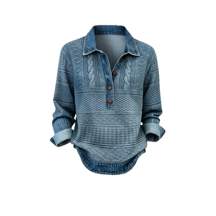 Azalée - Pull Vintage en Maille à Col