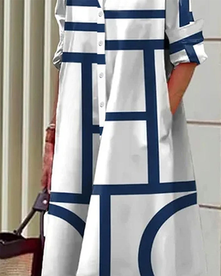Camille - Robe Avec Poches Et Imprimé Géométrique