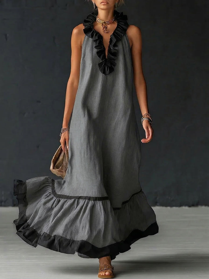 Élodie | Robe Maxi Romantique À Volants Élégante