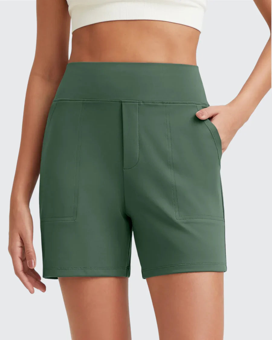 Zeni - Shorts de sport taille haute avec poches profondes