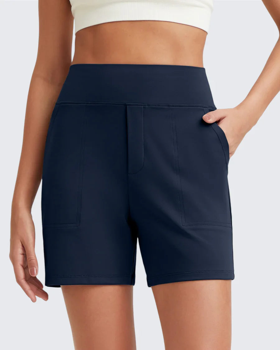 Zeni - Shorts de sport taille haute avec poches profondes