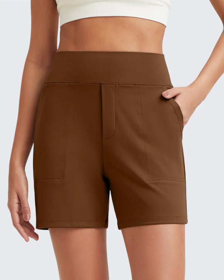 Zeni - Shorts de sport taille haute avec poches profondes