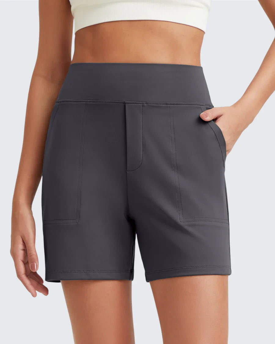 Zeni - Shorts de sport taille haute avec poches profondes